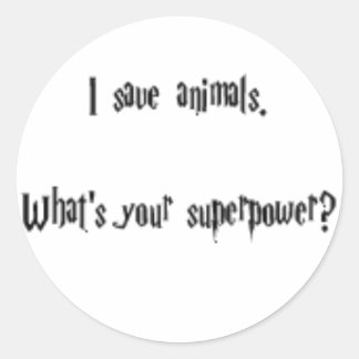 I Save Animals Classic Round Sticker