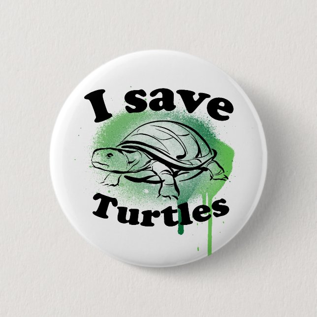 I save Turtles Button (Front)