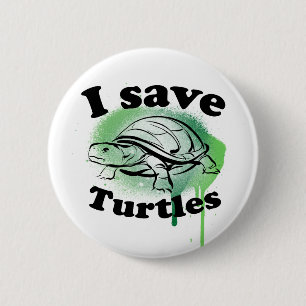 I save Turtles Button