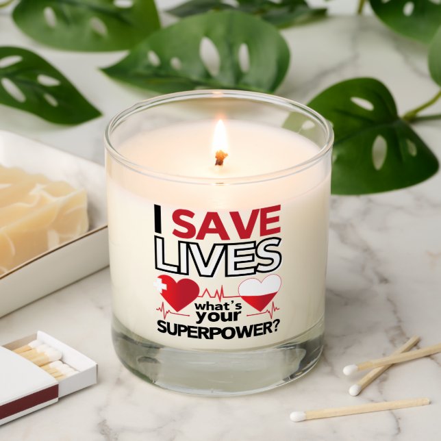 'I Saved Lives' – Medical themed Scented Candle (Lit)