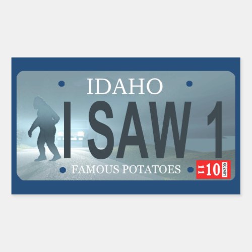 I Saw 1 Sasquatch License Plate Rectangular Sticker