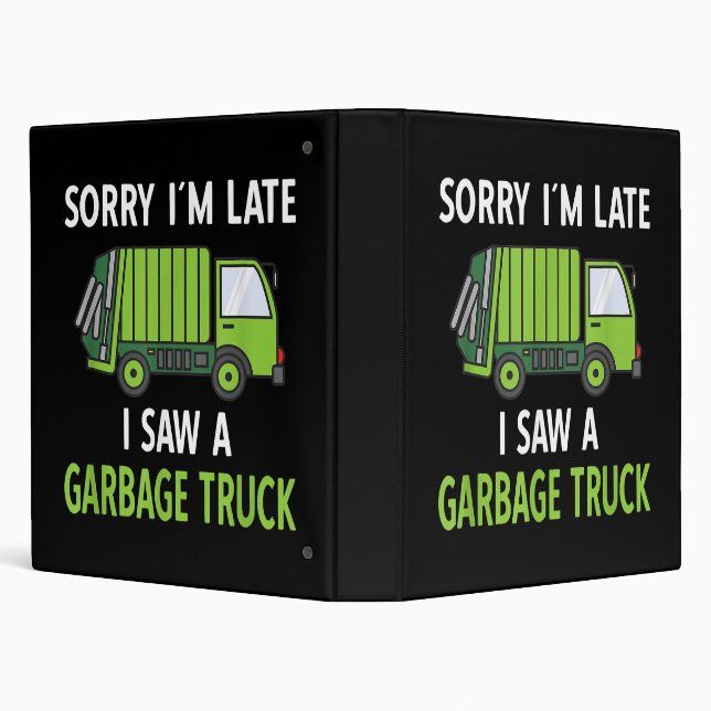 I Saw a Garbage Truck Costume  Recycling Garbage 3 Ring Binder (Background)