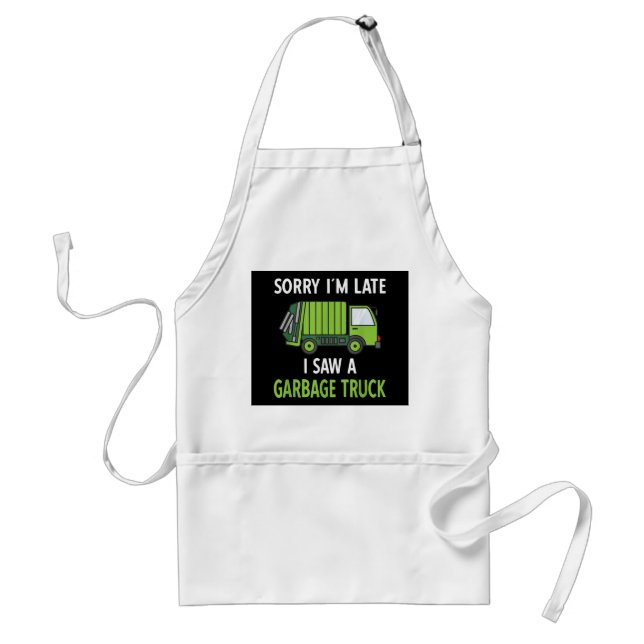 I Saw a Garbage Truck Costume  Recycling Garbage Adult Apron (Front)