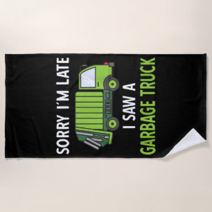 I Saw a Garbage Truck Costume Recycling Garbage Beach Towel