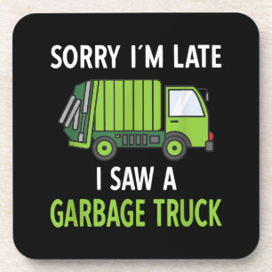 I Saw a Garbage Truck Costume  Recycling Garbage Beverage Coaster