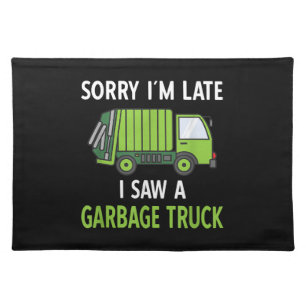 I Saw a Garbage Truck Costume  Recycling Garbage Cloth Placemat