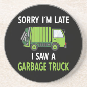 I Saw a Garbage Truck Costume Recycling Garbage Coaster