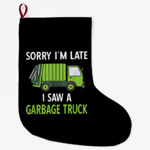 I Saw a Garbage Truck Costume Recycling Garbage Large Christmas Stocking