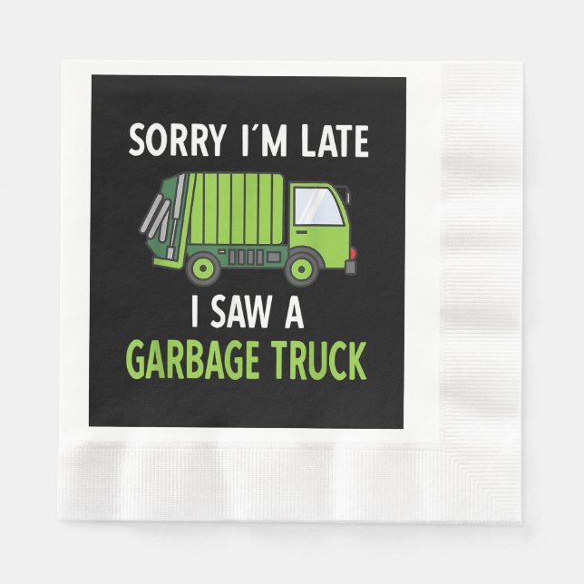 I Saw a Garbage Truck Costume  Recycling Garbage Napkins (Front)