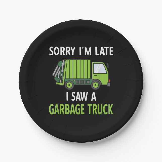 I Saw a Garbage Truck Costume  Recycling Garbage Paper Plates (Front)