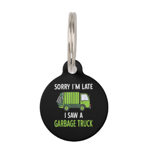 I Saw a Garbage Truck Costume Recycling Garbage Pet ID Tag