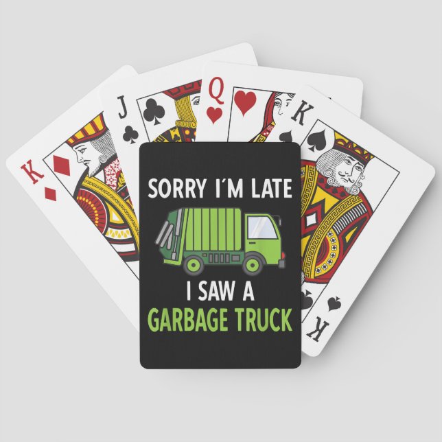 I Saw a Garbage Truck Costume  Recycling Garbage Poker Cards (Back)