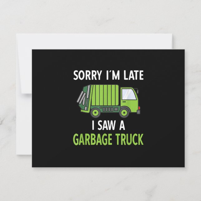 I Saw a Garbage Truck Costume  Recycling Garbage RSVP Card (Front)