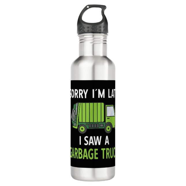 I Saw a Garbage Truck Costume  Recycling Garbage Stainless Steel Water Bottle (Front)