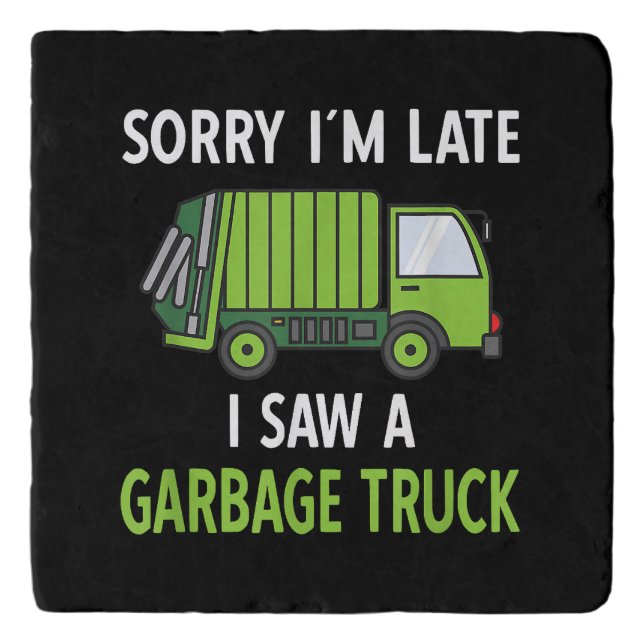 I Saw a Garbage Truck Costume  Recycling Garbage Trivet (Front)