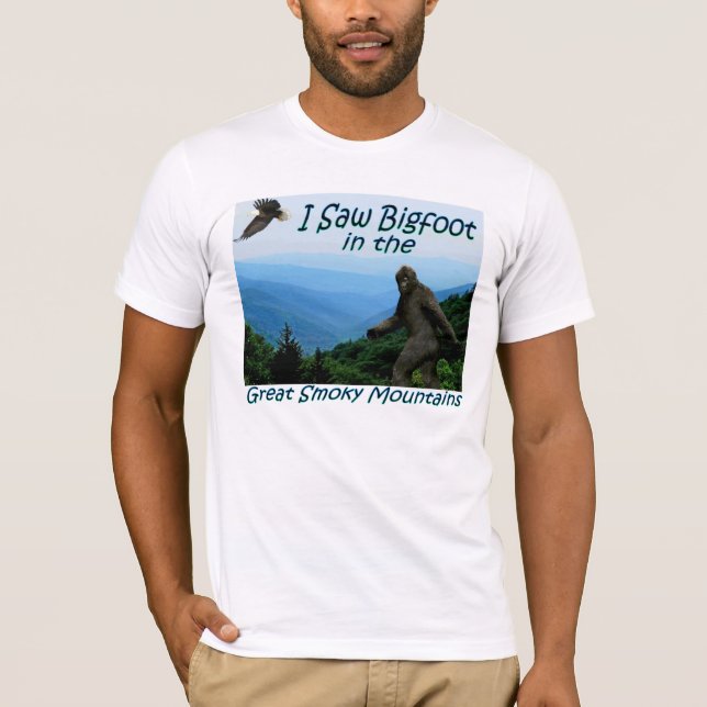 I Saw Bigfoot-Great Smoky Mountains Fitted T-shirt (Front)