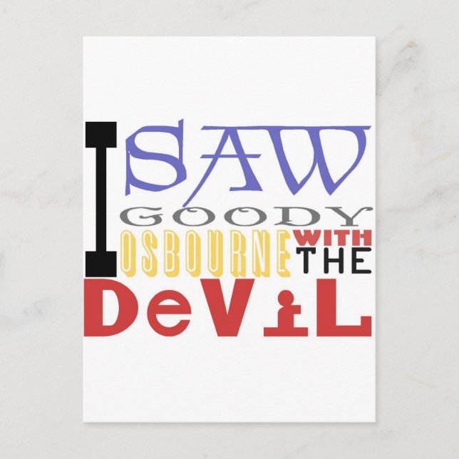 I Saw Goody Osbourne w/ The Devil Postcard (Front)
