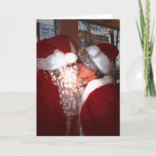 I saw Mommy kissing Santa Claus Holiday Card