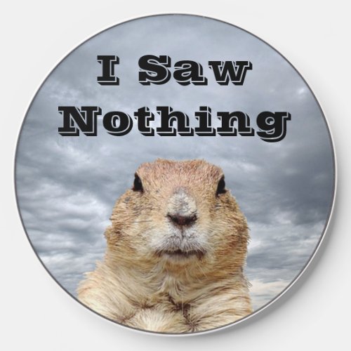 I Saw Nothing on Groundhog Day Wireless Charger