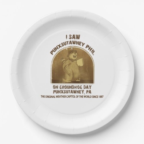 I Saw Phil Groundhog Day Party Paper Plate