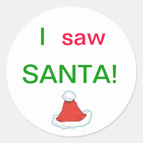 I Saw Santa Stickers