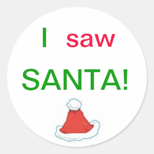 I Saw Santa Stickers (Front)