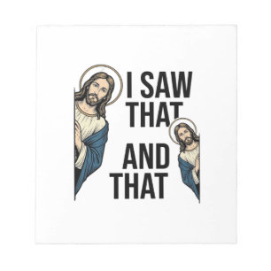 I Saw That Funny Jesus Peeking Vintage Shirt Desig Notepad