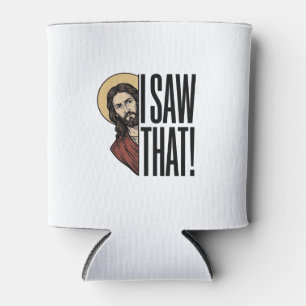 I Saw That Funny Religious Peek Graphic Design_1 Can Cooler