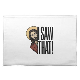 I Saw That Funny Religious Peek Graphic Design_1 Cloth Placemat