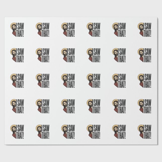 I Saw That Funny Religious Peek Graphic Design_1 Wrapping Paper (Flat)