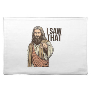 I Saw That Religious Pointing Vintage Engraving Sh Cloth Placemat
