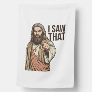 I Saw That Religious Pointing Vintage Engraving Sh House Flag