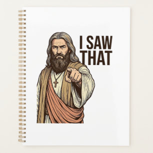 I Saw That Religious Pointing Vintage Engraving Sh Planner