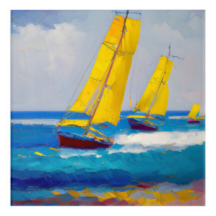 "I saw three boats" Seascape Acrylic Print