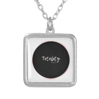 I saw totality Total Solar Eclipse Cool Graphic Silver Plated Necklace