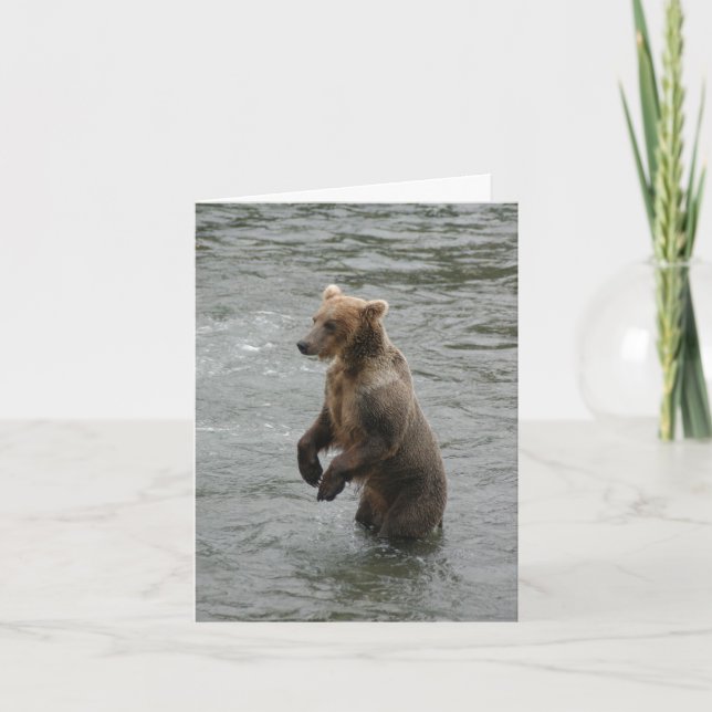 I saw you first bear standing tall card (Front)