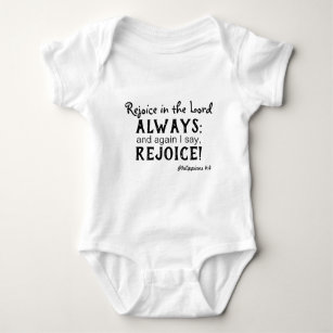 I say Rejoice Bible Inspiring Baby Bodysuit