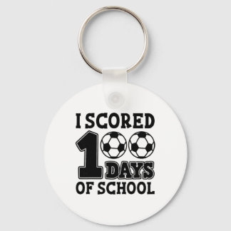 I Scored 100 Days Of School Soccer Kids Student Te Keychain