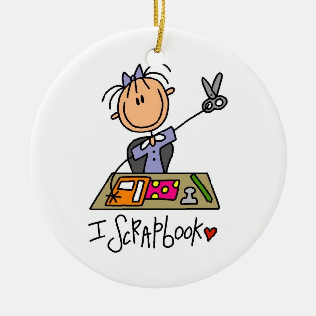 I Scrapbook Ceramic Ornament (Front)