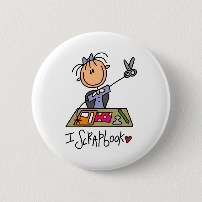 I Scrapbook Pinback Button (Front)