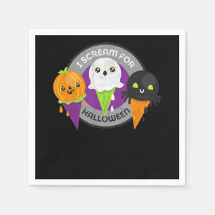 I Scream for Halloween Pumpkin Spider Ghost Napkins