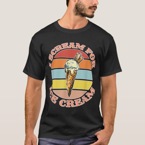 I Scream For Ice Cream cone melting vintage summer T_Shirt