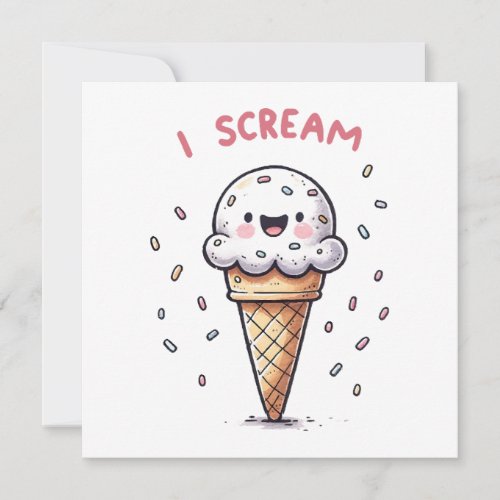 I Scream Ice Cream Cone with Sprinkles