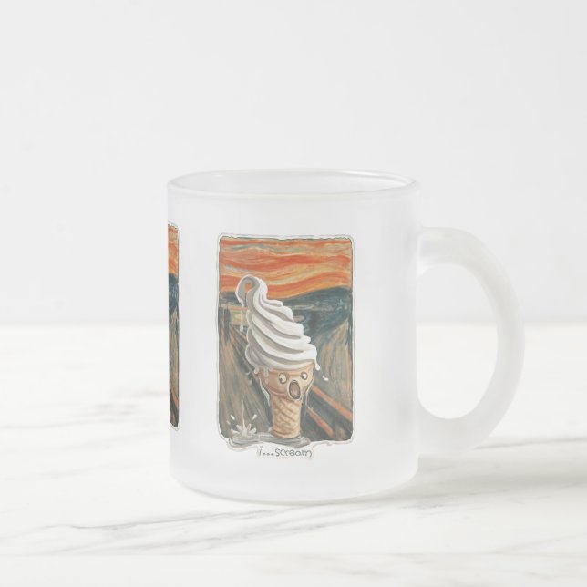 I Scream Ice cream Frosted Glass Coffee Mug (Right)