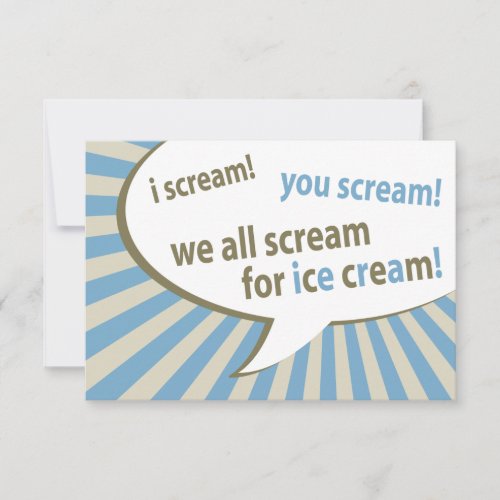 i scream you scream we all scream for ice cream invitation