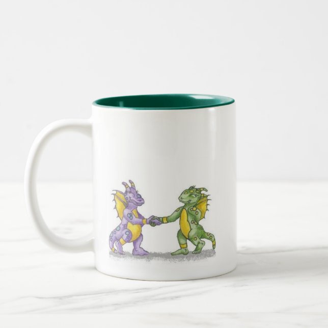 I See A Dragon, Mom! ~Shell Studio Illustrations Two-Tone Coffee Mug (Left)