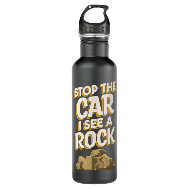 I See A Rock Geology Geologist Rocks Collector Gra Stainless Steel Water Bottle (Front)