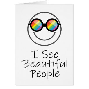 I See Beautiful People Rainbow Lenses Pride Month  Cards