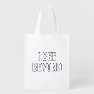 I SEE BEYOND — Spiritual Awakened Third Eye Energy Grocery Bag