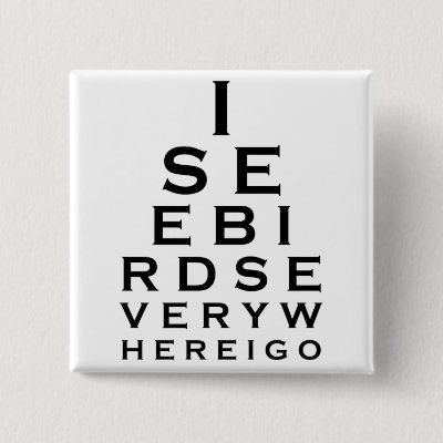 I See Birds Eyechart Pinback Button